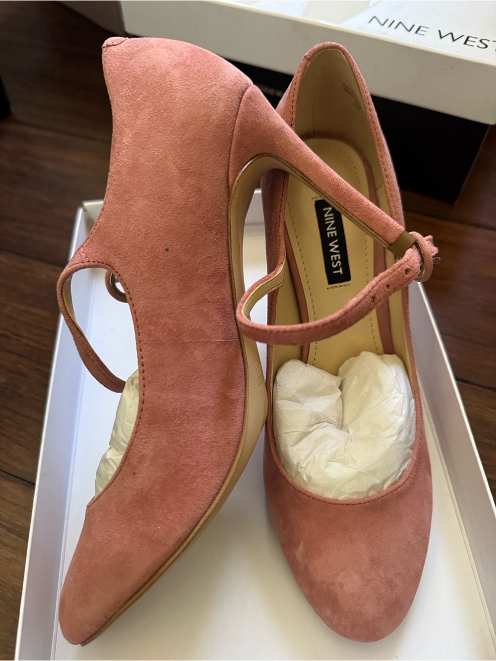 Nine West Pink Suede Mary Jane Heels - Picture 3 of 3